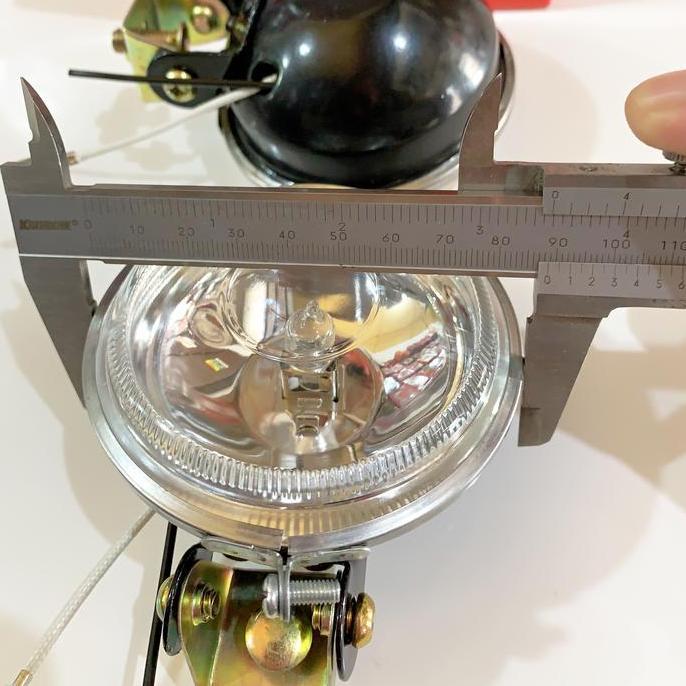 FOGLAMP LAMPU TEMBAK SOROT LAMPU KABUT BULAT BESI KACA PUTIH BENING-KUNING UNIVERSAL MOTOR MOBIL