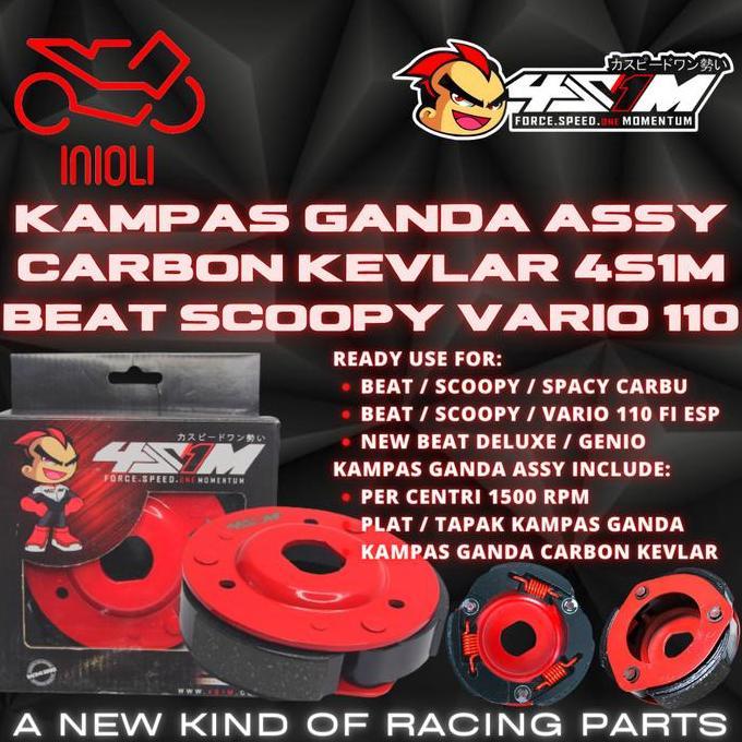 PAKET KAMPAS GANDA ASSY 4S1M BEAT SCOOPY VARIO CARBU FI ESP MIO SPORTY