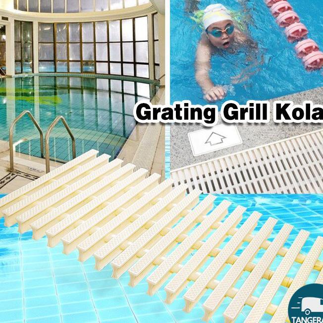 Grating Grill Kolam Renang Non -Slip Grating Kolam Renang / Grill Kolam Renang 25 Cm Kaki 3