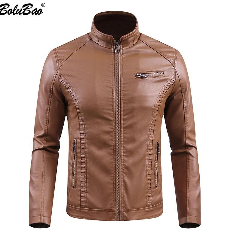 pengiriman cepat Jaket kulit pria slimpit casual kain keren distro  leather  lembut nyaman waterproo