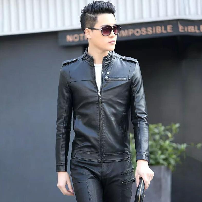 Discount Jaket kulit pria slimpit casual kain keren distro  leather  lembut nyaman waterproof  outdo