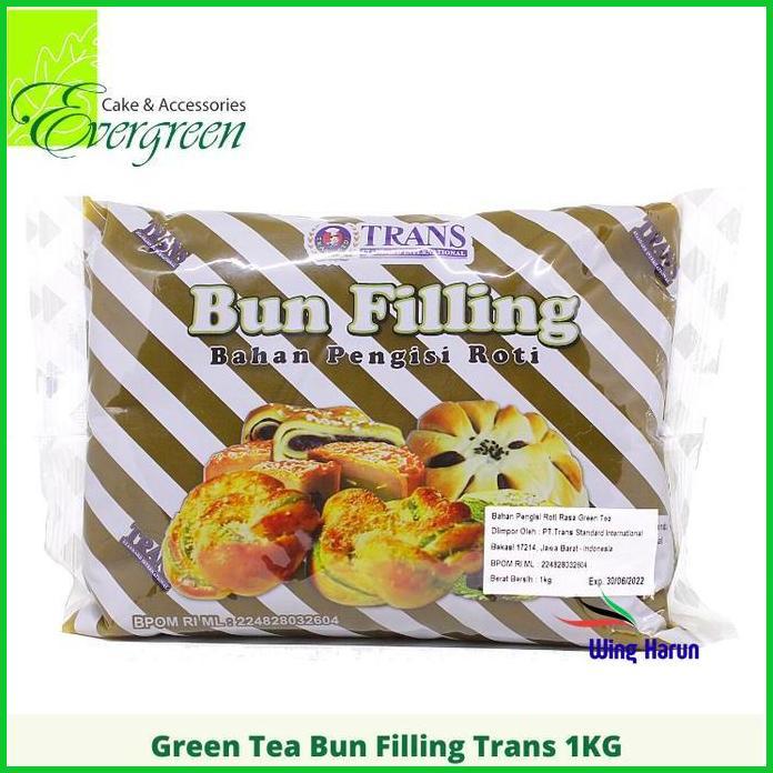 cemilan green tea bun filling trans 1 kg