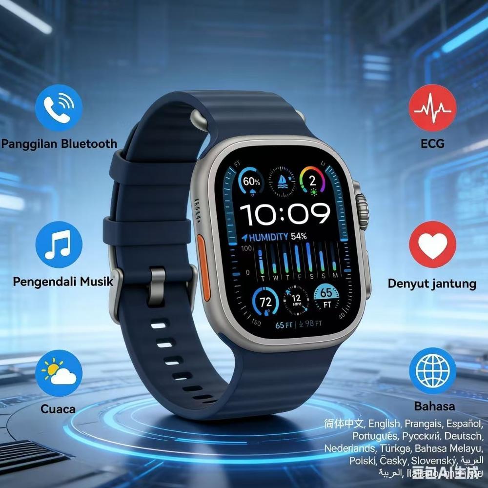 Big Promo Jam Tangan Pintar T900 Ultra3 2.3 Inci, Smartwatch Bluetooth, Pengisian Nirkabel