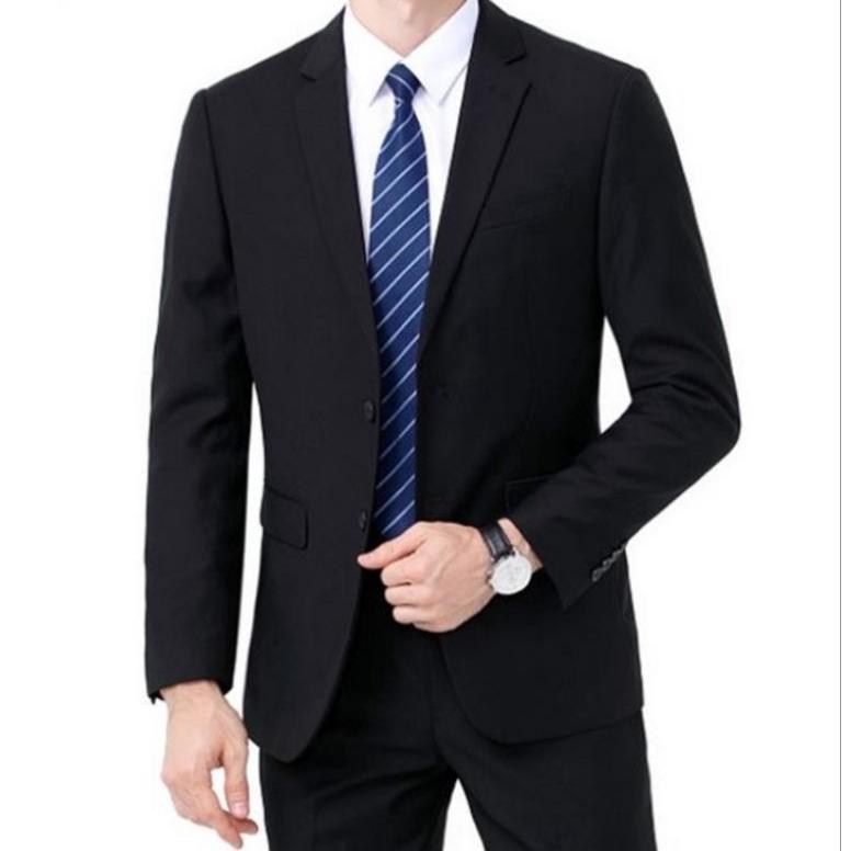 Discount Jas kantor pria dewasa Jas hitam formal