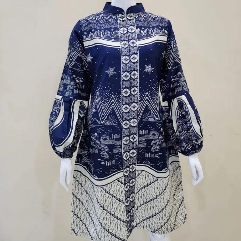 PROMO TERBARU 12 MOTIF TUNIK / TUNIK BATIK FULL TRIKOT FREE MASKER / DRESS WANITA / BLOUSE WANITA / 