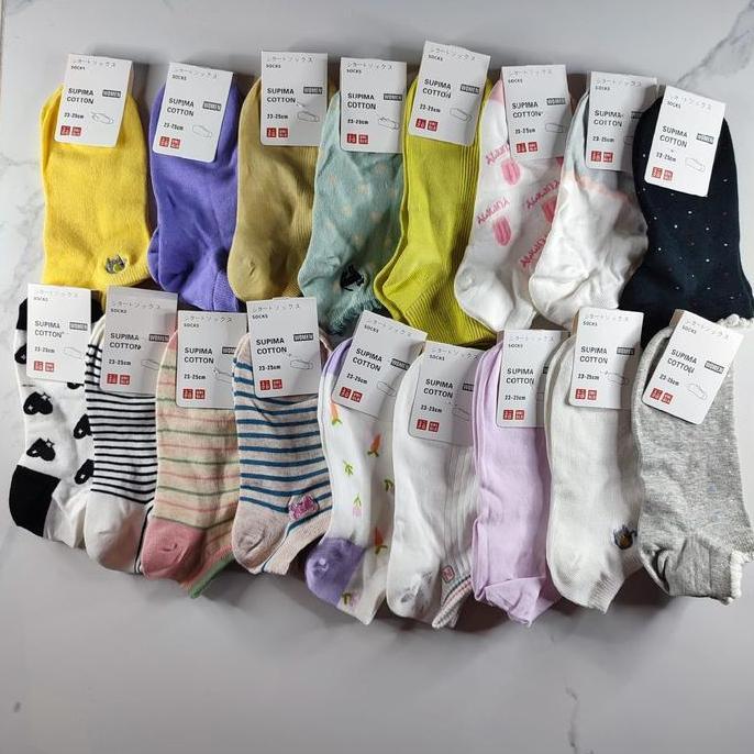 New- Kaos Kaki Uniqlo Ankle Pendek Women Wanita Cute Anti Bacterial