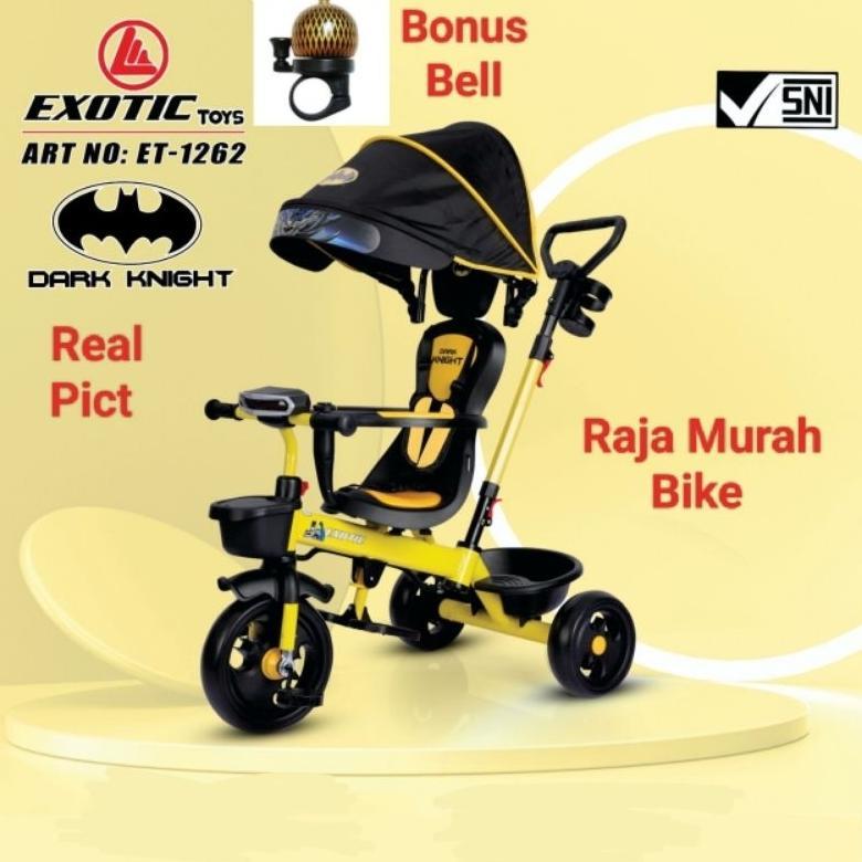 SEPEDA ANAK RODA TIGA EXOTIC ET 1262 BATMAN SEPEDA STROLLER RODA TIGA EXOTIC ET 1262,1268,1273 MURAH