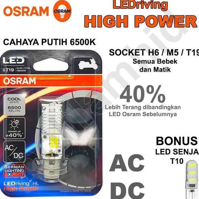 Lampu Motor LED OSRAM XEON RC (putih) Bohlam H6 M5 T19 AC DC