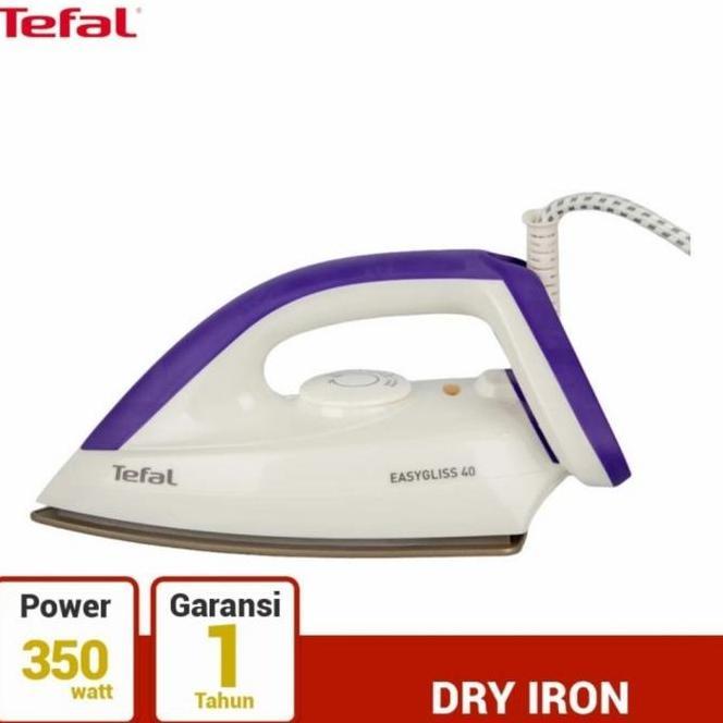 Tefal Setrika Anti Lengket Easygliss Dry Iron Fs4040 350W Easy Gliss