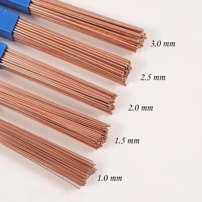 krisfiyantozz 10pcs Perak Las / Kawat Las Tembaga Suhu Rendah 1mm 2mm 2.5mm 3mm Welding Rod Kuningan