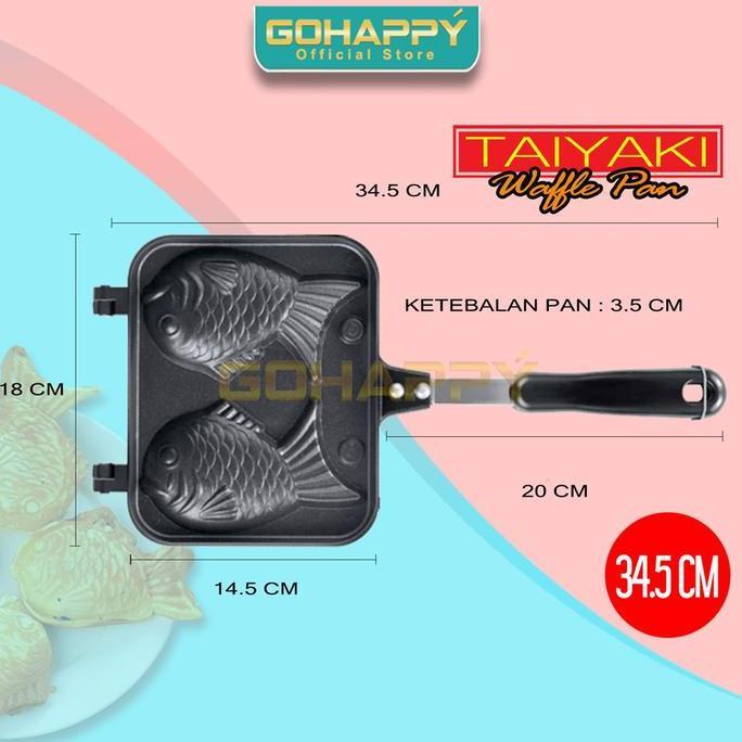 Bayugetroas - Gohappy Taiyaki Pan Cetakan Pancake Taiyaki Ikan Waffle Maker