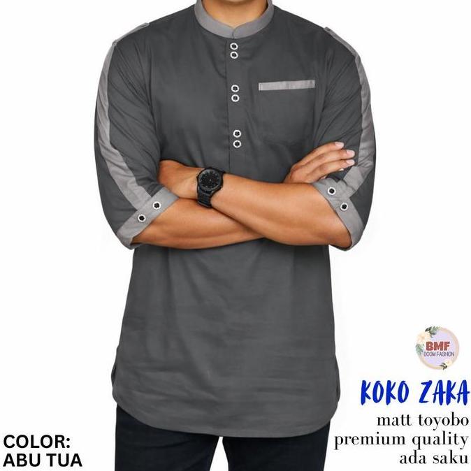 PIK - Koko Kurta Zaka Dewasa Baju Pria Jumbo Kurta Muslim Panjang Katun Toyobo