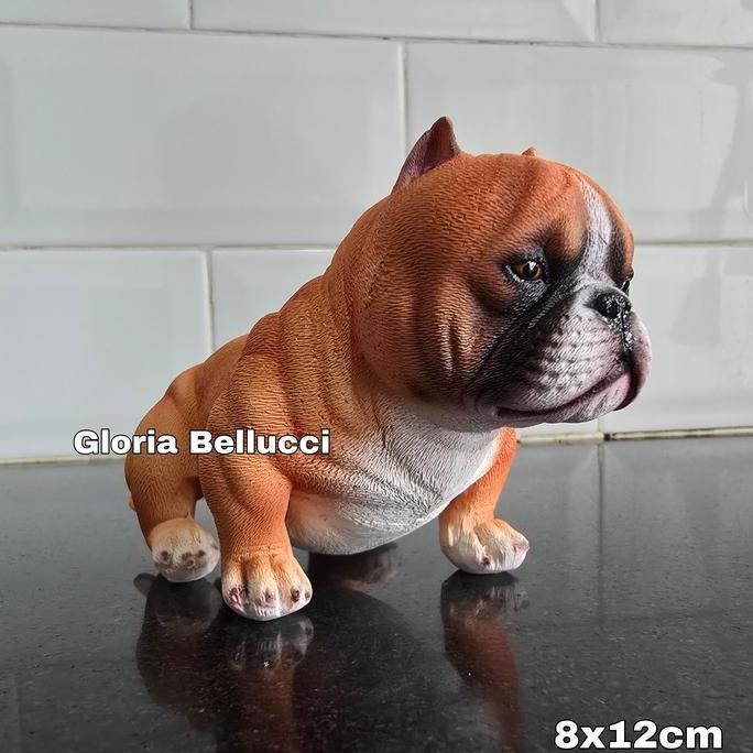 PATUNG ANJING AMERICAN BULLY PAJANGAN PITBULL DOG TERRIER DEKORASI INTERIOR HOME