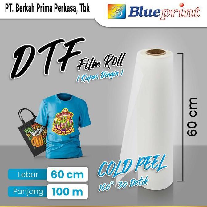 Kertas DTF Film Roll 60 x 100 BLUEPRINT Transfer PET FILM DTF 60x100 M