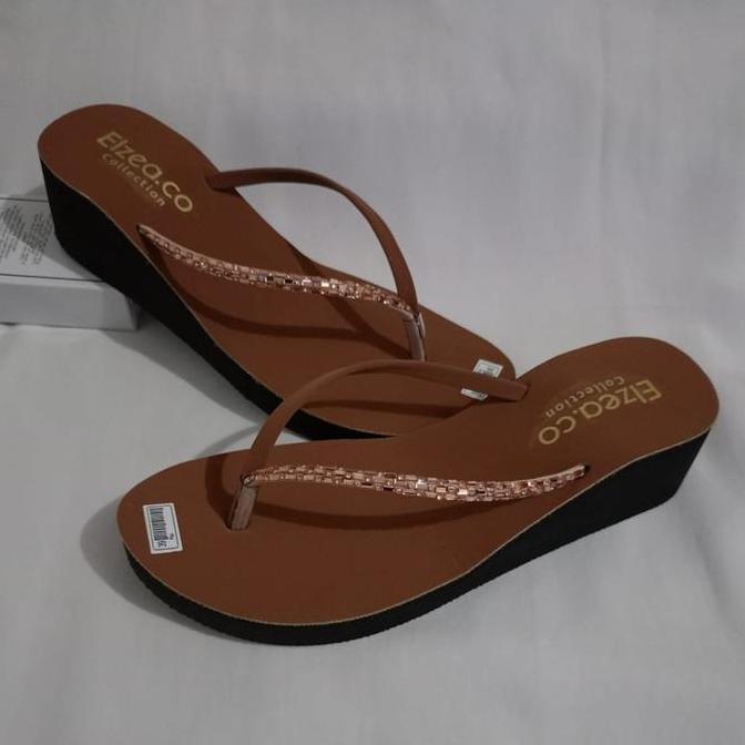 Cutegirls- Elzea - Sandal Wedges Jepit Nita Variasi Terbaru - Sendal Shoes Fipper Wedges