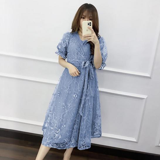 GARANSI PREMIUM - LIVINA DRESS PESTA BRUKAT TILLE 3 UKURAN / DRESS NATAL LIVINA GAUN PESTA KONDANGAN