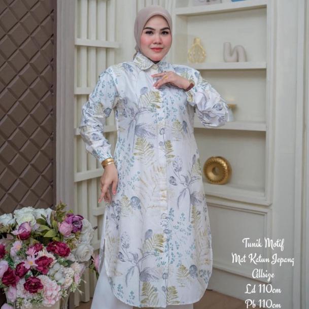 100% Aman Tunik Katun Jepang Motif / Tunik Katun Jepang Jumbo