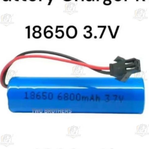 Lithium-Ion Battery 18650 3.7V - 4.2V 6800Mah Soket Hitam Sm 2 Pin Baterai Mobil Rc - Original