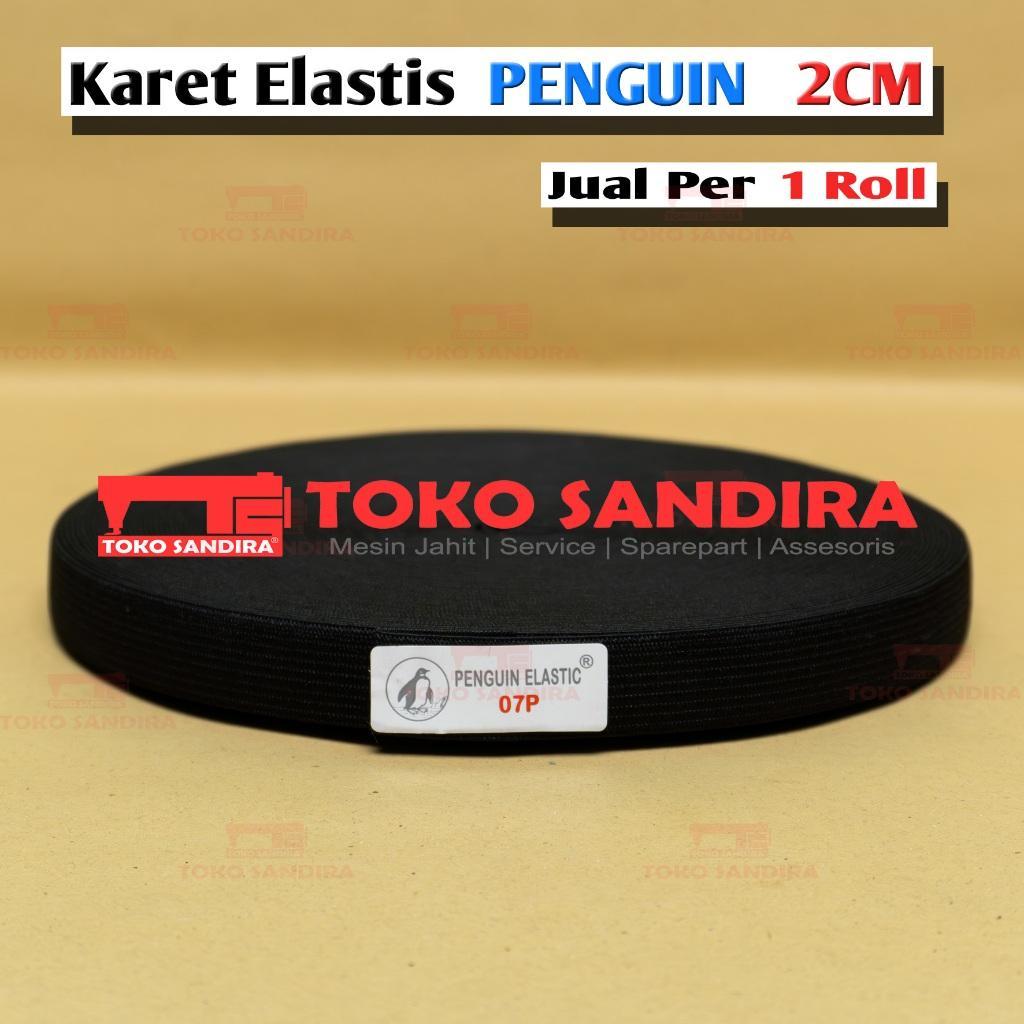 1 Rol Karet 2 Cm/Karet Penguin 07A/Karet Elastis 2 Cm 07P/Karet Murah/Karet Elastic Penguin 2 Cm/Kar