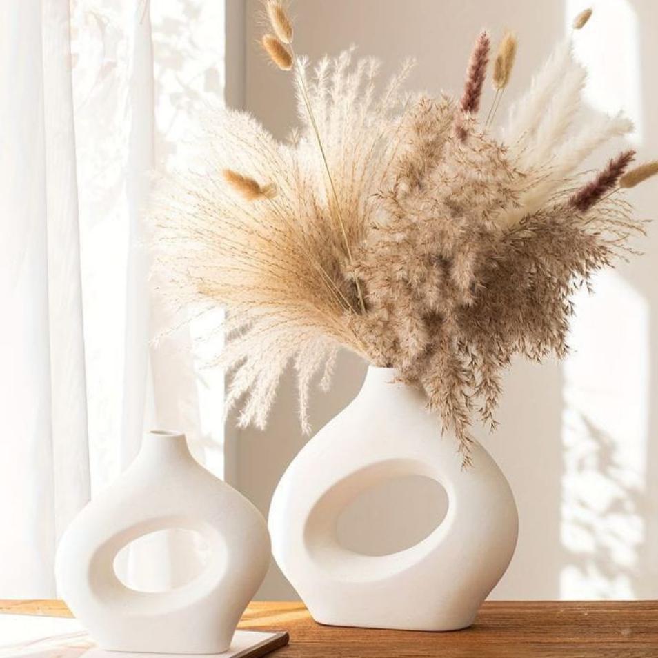Vas Bunga Keramik Gaya Nordic Minimalis | Vas Dekorasi Aesthetic Modern