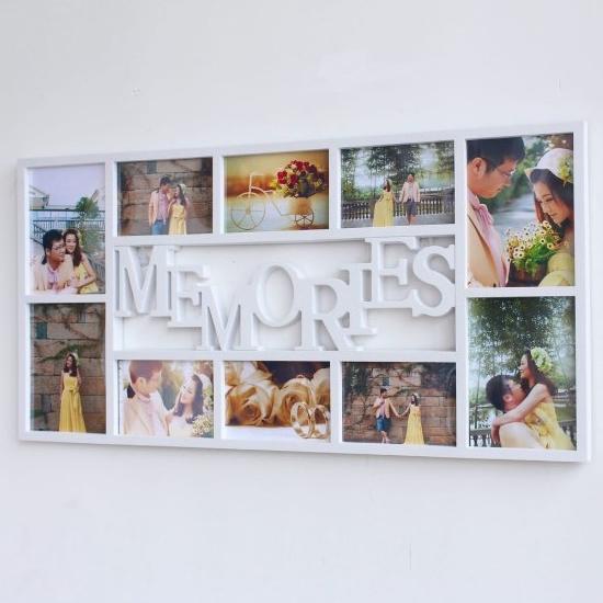Frame Foto 10 Slot Dekorasi Dinding Bingkai Foto Memories Ukuran 3R 4R Aesthetic