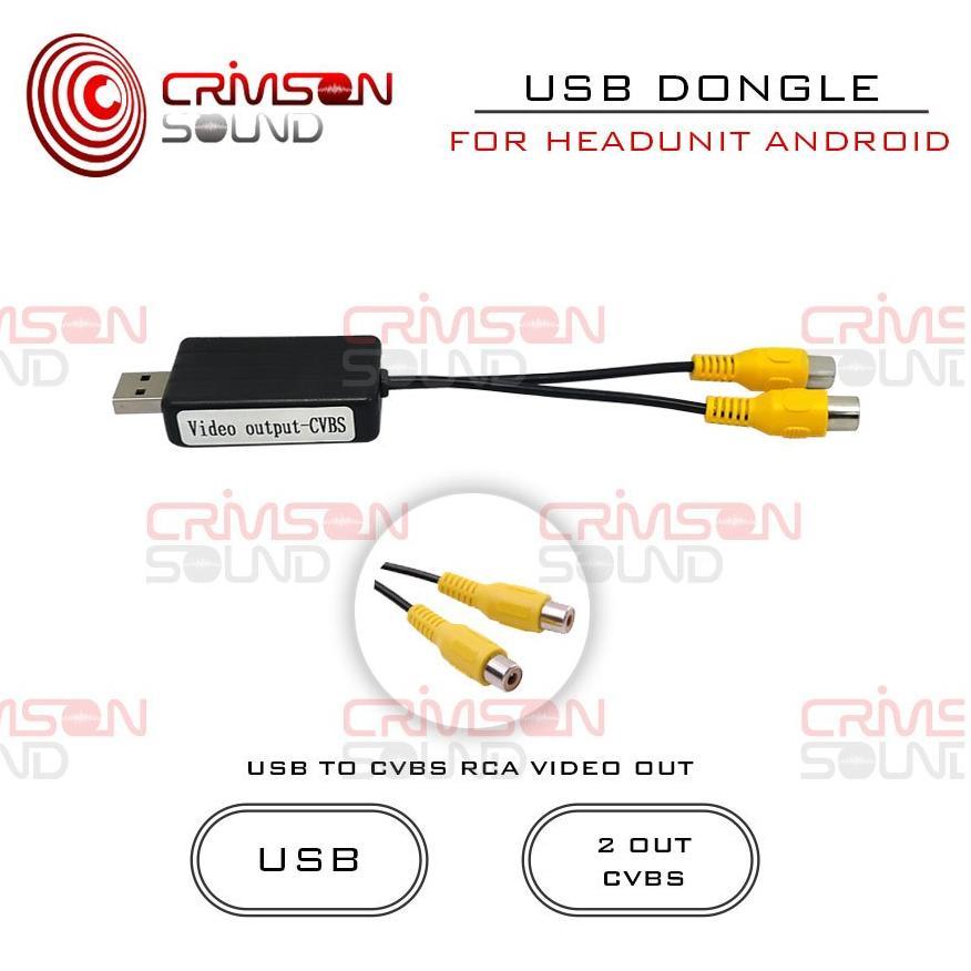 Kabel Adaptor dongle FlazzAudio Dongle Converter Video Out CVBS USB ke RCA untuk Head Unit Android