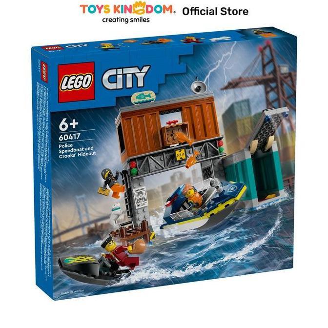 Toys Kingdom LEGO  City LEGO Police Speedboat And Crooks Hideout 60417