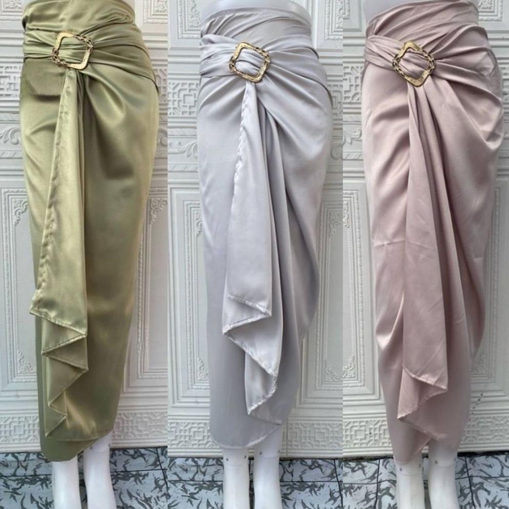 NEW PRODUCT Rok Lilit Satin / Kain Lilit Satin Polos Bawahan Kebaya Aneka Pilihan Warna