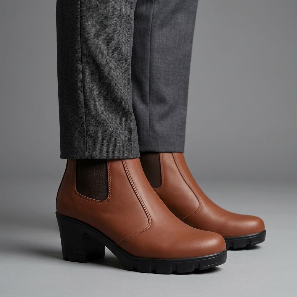 TERBARU Hertz - Sepatu Boots Wanita V 3371 Heels Wanita Trendi Berkualitas Warna Hitam