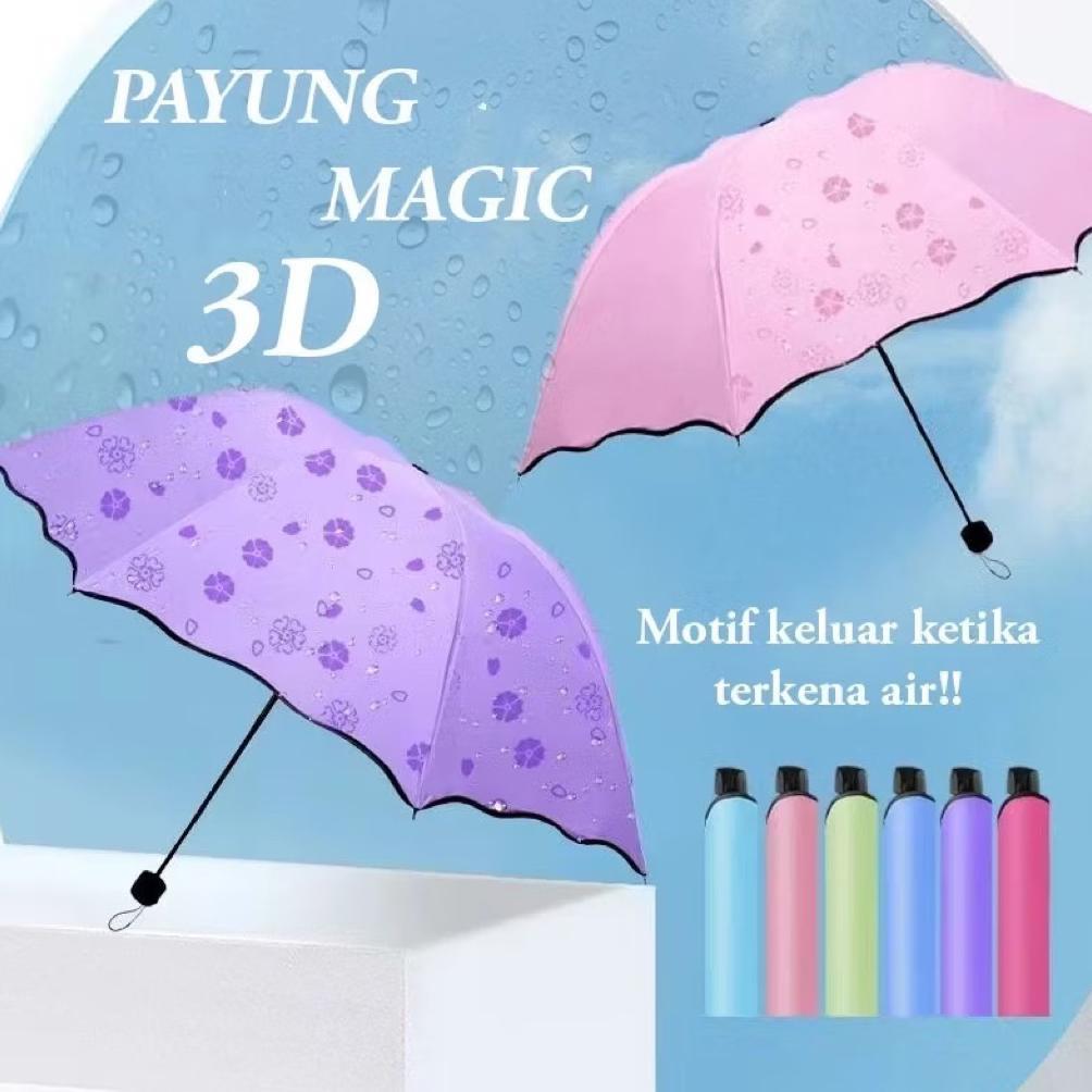 PROMO PAYUNG LIPAT UV 3D ANTI UV LAPISAN HITAM WARNA PASTEL UMBRELLA KOREAN STYLE FRUITY BEAR 3D