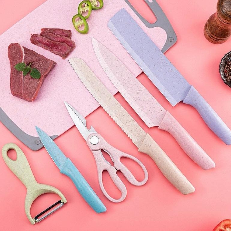 ORIGINAL PISAU SET 6IN1 | PISAU DAPUR JERAMI KERAMIK | KNIFE SET