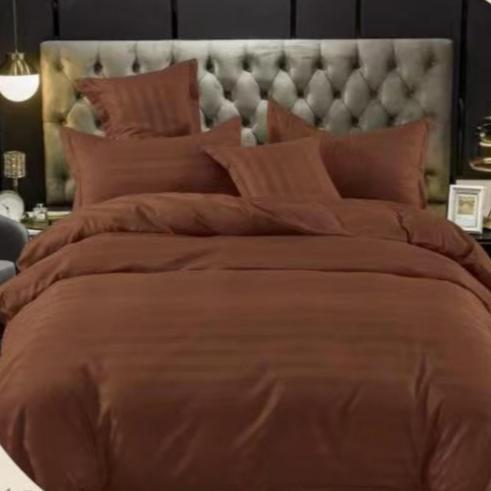 PROMO BEDCOVER SET SPREI HOTEL MOTIF SALUR UKURAN 90X200-200X200