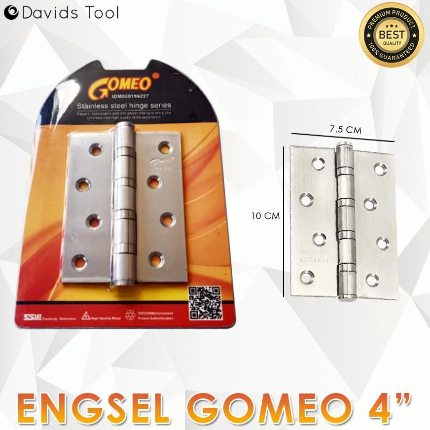NEW Gomeo Engsel Pintu Jendela Rumah Tebal Kamar Mandi Kayu Esel Ensel Stainless Stenlis 4 Inch Blis