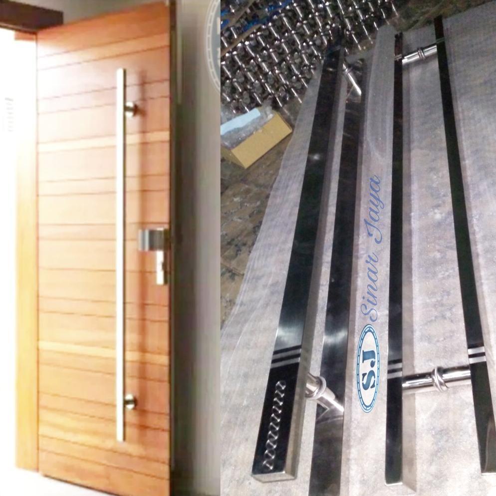 NEW handle pintu 120cm rumah minimalis gagang tarikan pintu kaca stainless baut tembus pegangan pint
