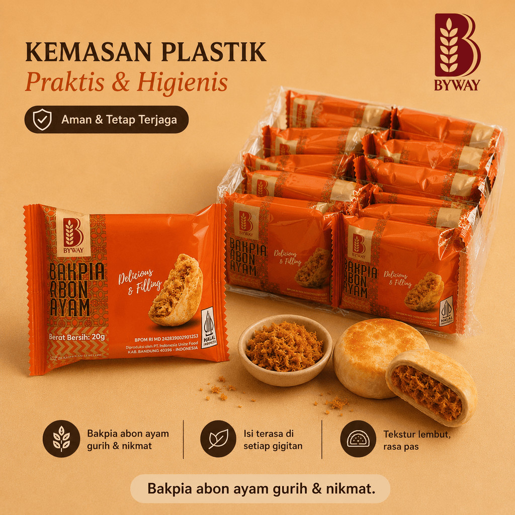 [ISI 20 PCS] BAKPIA ABON AYAM 20gr | Bakpia isi abon ayam gurih nikmat | BYWAY