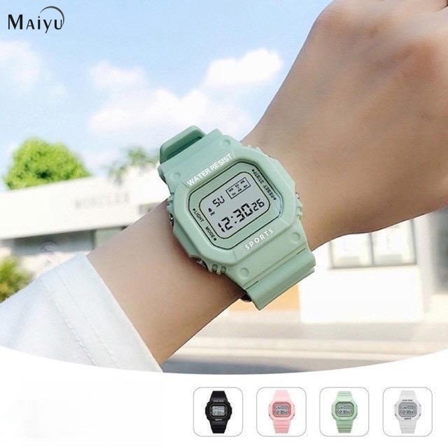 Jam Tangan Wanita A0022 Jam Tangan Led Elektronik Kotak Kecil