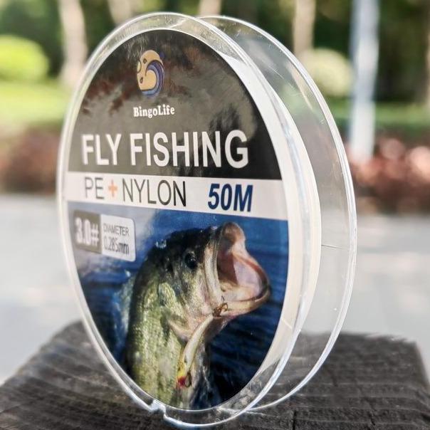 ferdinanecer - Senar Pancing Kecil Kuat Anti Keriting Nilon + Pe Fly Fishing Line Putih