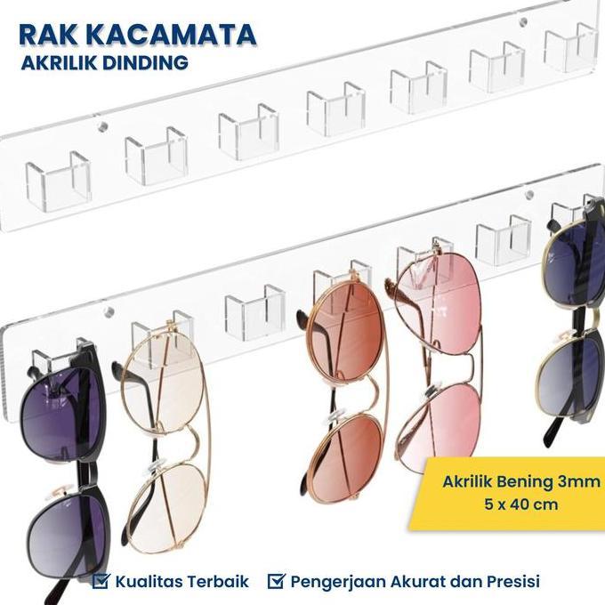 Rak Kacamata Akrilik Dinding / Gantungan Dinding Sebaguna / Gantungan Kacamata