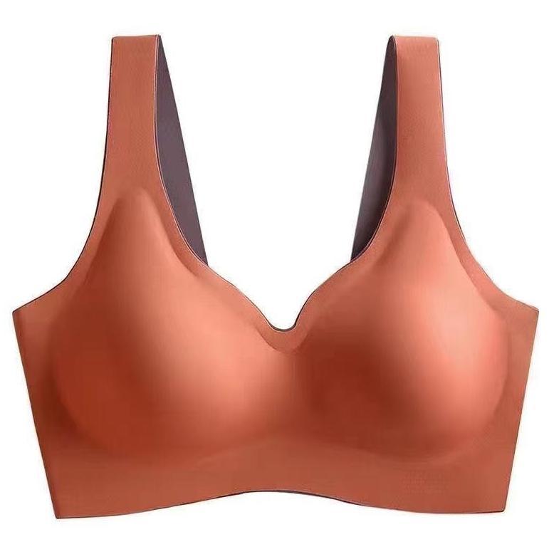 Diskon Thai Latex Padded Bra Women Seamless Non-Wired Sexy Lace Vest-Style Bra Top