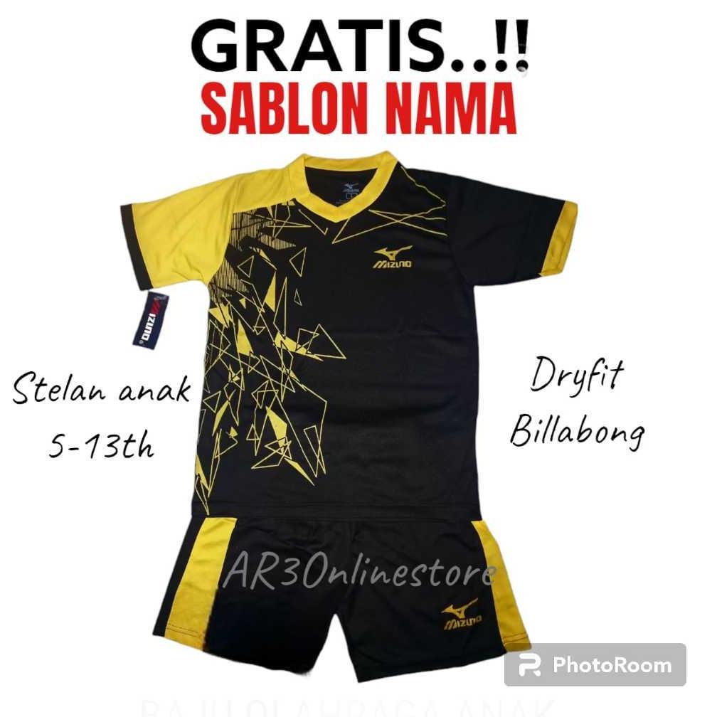 OFFICIAL ( FREE SABLON NAMA ) Baju olahraga anak usia 5-13th cocok untuk aktifitas sepak bola futsal