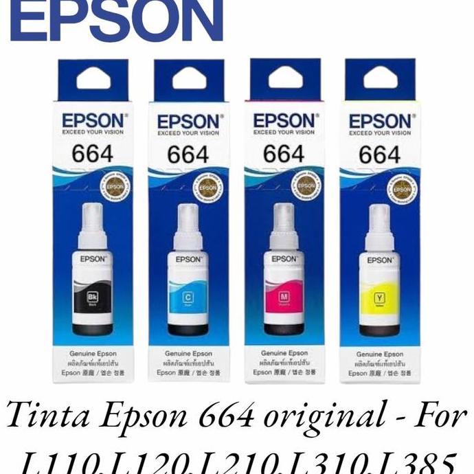 Pixy- 1Set Tinta Epson 664 For Printer L100/L120/L200/200/L220/310