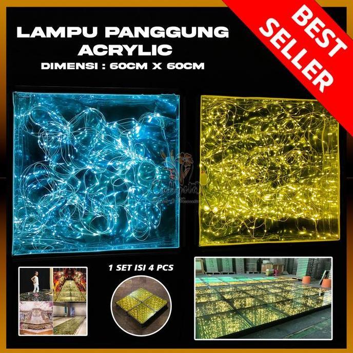 SOBIREN_SHOP - LAMPU PANGGUNG KACA 1 SET ISI 4 PCS AKRILIK | STAGE LIGHTING LED STARLIT WEDDING FLOO