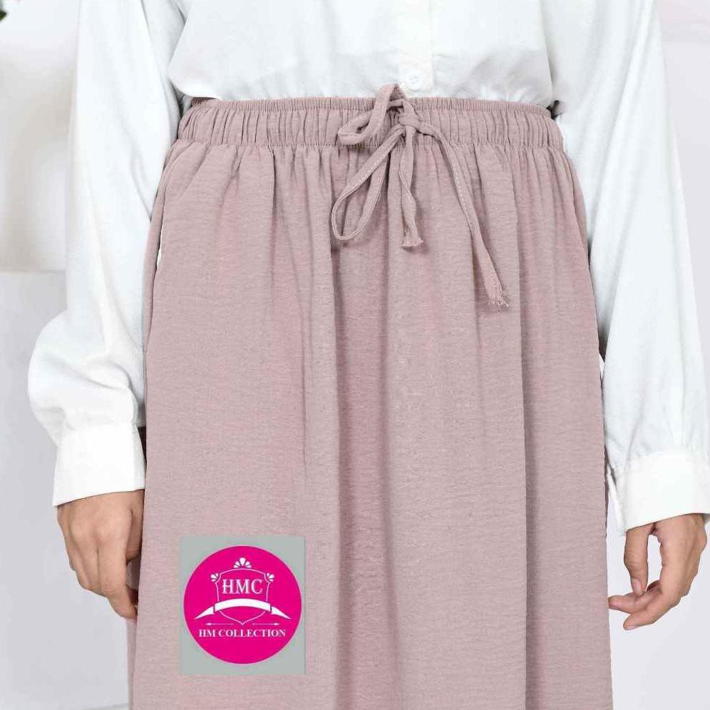 hemat rok crinkle airflow / dayli rok jumbo / rok crinkle murah serut tali terbaru