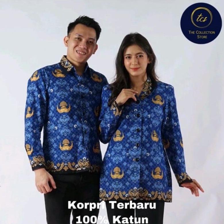 Mulus Batik Korpri Terbaru 2025 Lapis Furing Kerah Hitam Lapis Furing Korpri 2025 Korpri Pria Korpri