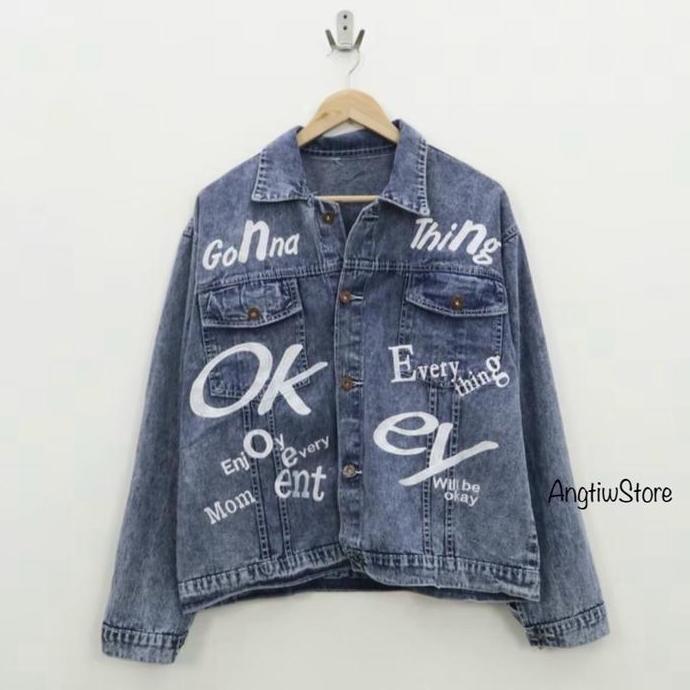 BEST SELLER  ANGTIW - Jaket Jeans Okey Cewek Cowok BEST SELLER 