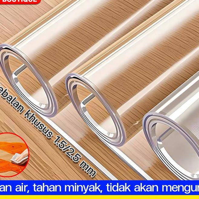 Dubot Transparan Tebal Plastik Taplak Meja Diy Potong Mudah Dibersihkan Waterproof Anti Minyak & Air