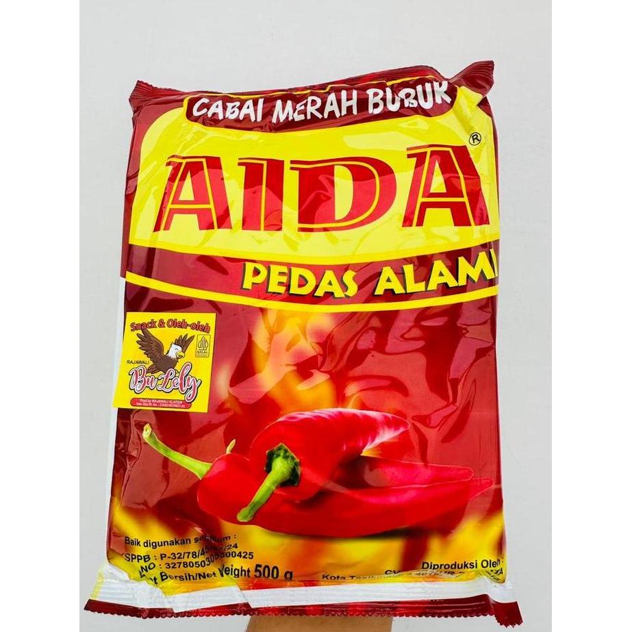 500Gr Aida Cabai Merah Bubuk Giling Pedas Alami Cabe Halus Hot Bumbu Tabur Laris Murah Allshop