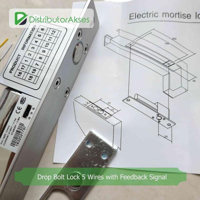 Bng- Dropbolt 5 Kabel Electric Lock Drop Bolt Dead Bolt 5 Wires Kabel