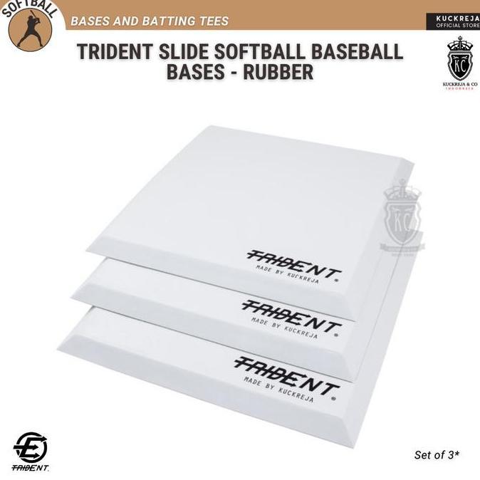 Babensahara - Trident Slide Softball Baseball Bases - Bahan Karet Dan Berat, Terdiri dari Set of 3, 