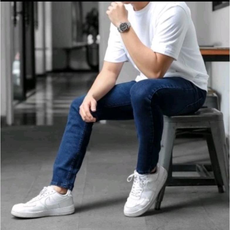 BESTPROMO Jeans Panjang Strech Skinny Slimfit pria Denim Dewasa Dan Lajang